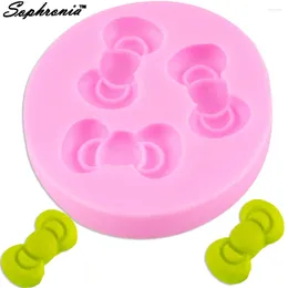 Baking Moulds Sophronia Cute Bows Silicone Mould 3D Chocolate Candy DIY Cake Tools Pastry Fondant Decorating F1010