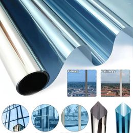 Window Stickers Black/Blue 2MIL 30x500cm One Way Mirror Film Self-adhesive Reflective Privacy Glass Tint Heat Control Solar