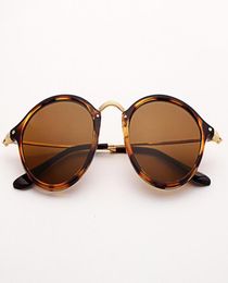 Round fleck sunglasses women 49mm glass lens mirror tortoise sun glasses ps05131753651