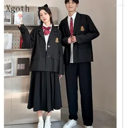 Clothing Sets Class Uniforms Autumn Winter Korean College Style British Suits Long-sleeved Jackets A-line Skirt Casual Pants Preppy Outfits