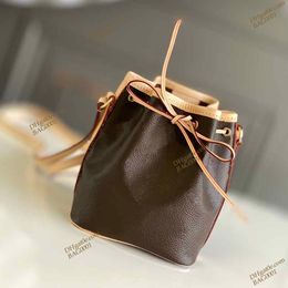 Mini Drawstring Bags Fashion Women Bucket Soft Nano Noe Canvas Casual Fresh Messenger With Box B017