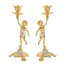 Candle Holders 2Pcs Decorative Home Candleholder Novel Stand Stylish Dinner Table Ornament