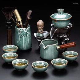 Teaware Sets 2024 High-end Tea Set Chinese Modern Automatic Bone China Teapot And Cup Travel
