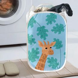 Laundry Bags Dirty Basket Folding Large Capacity Clothing Storage Bucket Children Toy Home Organiser Cute Cartoon Giraffe