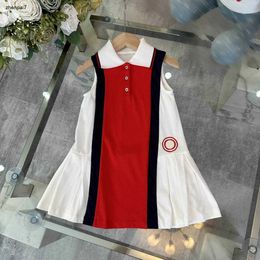 Top baby skirt summer Princess dress Size 100-160 CM kids designer clothes Multi color splicing design girls partydress 24April