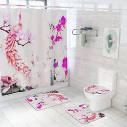 Bath Mats Modern Shower Carpet Non Slip Mat Bathroom Rugs Set 3 Pcs And Curtain Absorbent Toilet Carpets