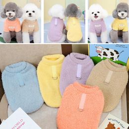 Dog Apparel Pet Fleece Vest Solid Colour Puppy Coat Warm Casual Winter Comfortable Soft Clothes Fashion Supplies