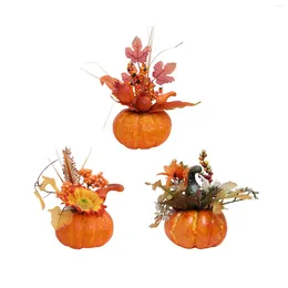 Decorative Flowers Artificial Pumpkin Fall Po Props Centrepiece Ornament For Fireplace Party Thanksgiving Bedroom Kitchen