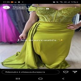Sexy Plus Size Mermaid Evening Dresses Off Shoulder Long Sleeves High Side Split Sweep Train Formal Prom Gowns Custom Made 236I