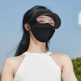 Bandanas Outdoor UPF50 UV Protection Sunscreen Mask Sun Hat Silk Masks Leisure Protective Cover Full Face Sunshade Summer Hiking