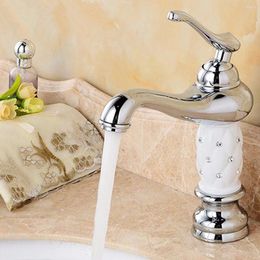 Bathroom Sink Faucets Classical European Single Handle Basin Faucet Chrome Polished And Cold Water Mix Tap Ceramic