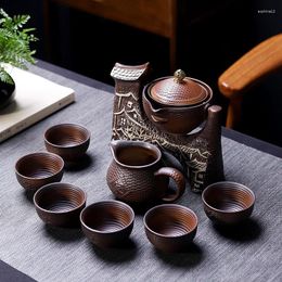 Teaware Sets Ceramic Stone Grinding Semi-automatic Tea Set Creative KungFu Pot Ceremony Supplies