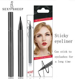 Self Adhesive Liquid Eyeliner Pencil Makeup Eye Liner NO Glue Black Eye Liner Pen Eyes Cosmetics3061847