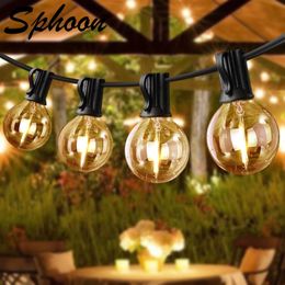 Sphoon 15M 20M Connectable LED String Light E12 Base G40 IP44 Waterproof Dimmable Garland Garden Wedding Fairy lights Home Decor 240514