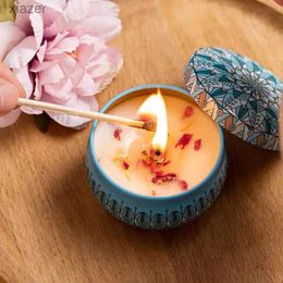 Scented Candle Fragrant Candle Jar Vintage Flower Candle Jar Soybean Wax perfume Candle Vintage Candle Jar Wedding Birthday Gift Home Decoration WX