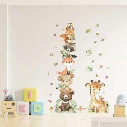 Wall Stickers Cartoon Cute Animals Sitting On The For Kids Room Garten Bedroom Home Decoration Decor Drop Delivery Garden Dhbmp
