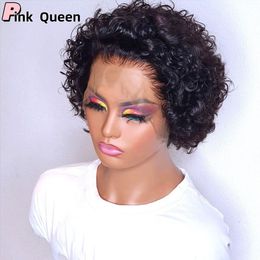 13X4 Human Hair Lace Front Wigs Curly Pixie Cut Lace Wig Braided Short Wigs hd transparent Full Lace Wig