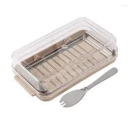 Plates Portable Keeper Dish With Lid Sealing Cutting Kitchen Storage Butter Box Rectangle Container Cheese Cooking Tools