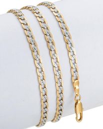 Gold Chains Necklaces Men Women Cuban Link Chain Male Necklace Fashion Men039s Jewellery Whole Gifts 4mm GN647675133