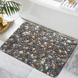 Carpet Extra large bathroom anti slip cobblestone carpet washable pattern bathtub mat rubber backing H240514