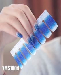 NAS001 16pcs Nail Stickers Set Mixed Glitter Powder Gradient Color Sexy Girl Nail Art Polish Sticker DIY for toe tips and finger t2877238