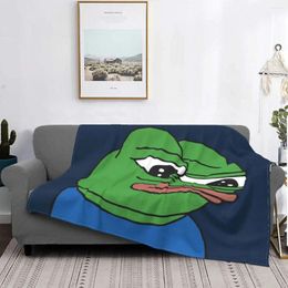 Blankets Pepe The Frog Flannel All Season Apu Apustaja Breathable Ultra-Soft Throw Blanket For Home Couch Bedspreads