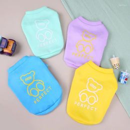 Dog Apparel Blue Colour Pet Clothes With Bear Printing Two Feet Autumn And Winter Clothing Cat 2024 Machine Sweater