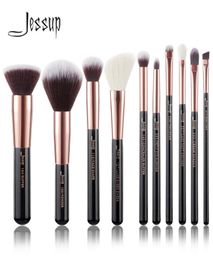 Jessup brushes Black Rose Gold Professional Makeup Brushes Set Make up Brush Tools kit Foundation Powder Buffer Cheek Shader 20109737659