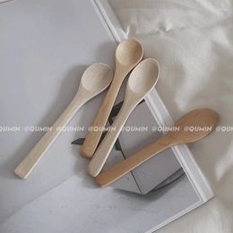 Spoons Rice Spoon Korea Simplicity Log Honey Wooden 2024 Japanese Dessert Milk Coffee Breakfast Vintage Handle Kitchen