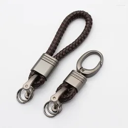Keychains Hand-woven Leather Car Key Ring Men Women Rope Chain Waist Charm Hey Holder Gift Jewellery