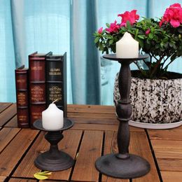 Candle Holders European-style Creative Candlestick Ornaments Home Living Room Milk Tea Shop Candlelight Dinner Romantic Retro Decorations