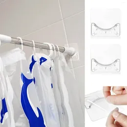 Shower Curtains Adhesive Curtain Rod Holder Clear Tension Bracket No Drilling | Stick It On