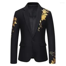 Men's Suits Autumn Fashion Mens Paisley Suit Stamping Blazer Slim Fit Business Casual Jacket Office Coats