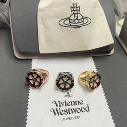 Brand Westwoods fallen gelassene Klebstoff Farbig glasierte Tudor Rose Blütenblatt Ring Licht Luxusblume für Männer und Frauen Nagel