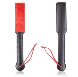 New Adult Slave Game Sex Toys Black PU Leather with Red Velboa Spanking Paddle Fetish SP Beat BDSM Whip Sexual Torture Products4476997