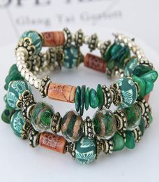 2020 Bohemian New Shell Turquoise Stone Bracelet Multilayer Beads Strand Bracelets Bangles For Women Pulseras Mujer3206118