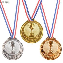 Party Favour 1 Gold Silver Bronze Award Medal Winner Reward Football Competition Prizes For Souvenir Gift Outdoor Sport Kids Toys