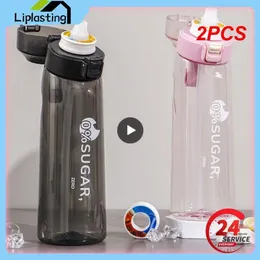 Water Bottles 2PCS Portable Air Flavoured Bottle Scent Up Cup With Straw Flip Lid Sports Suitable For Outdoor Sport