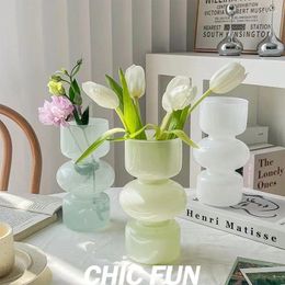 Vases Ins Glass Flower Vase Hydroponics Bottle Flowered Plant Arrangement Container Desktop Ornament Art Home Decorations