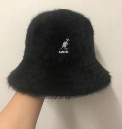 Street Fahsion Quality Men Women Kangools Bucket Hat Angola Pure Rabbit Fur Dome Flat Embroidery Fashion Casual Top Cap 2201142293250