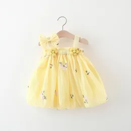 Girl Dresses Summer 2024 Girls Covered Embroidered Two Flower Sundresses Baby Lantern Suspenders Dress