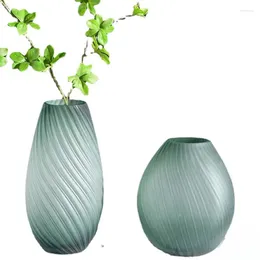 Vases Creative Simple Green Special-shaped Glass Vase Living Room Flower Arrangement Table High-grade Decoration