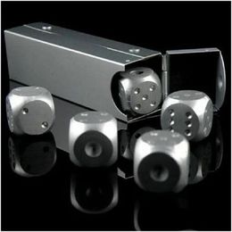 Ice Buckets And Coolers 5Pcs Aluminium Whisky Dice Stones Cubes Bucket Reusable Chilling For Whiskey Wine Keep Your Drink Cold Longer Dhock
