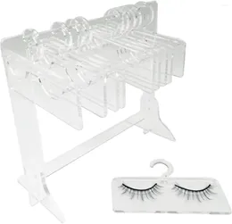 Storage Boxes Eyelash Organizer False Holder Rack Acrylic 2 In 1 Eyelashes Display Stand Extensions With