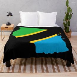 Blankets Flag Map Of Tanzania Throw Blanket Decorative Beds Comforter Tourist