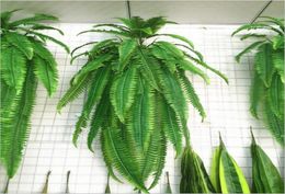 110cm Simulation Persian Leaf Wall Hanging Plant Lawn Leaves Encrypted Green Planted Fake Persian Fern Artificial Plant Wall6158647