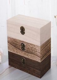 Large Wooden Storage Box Log Colour Scotch Pine Rectangular Flip Solid Wood Gift Box Handmade Craft Jewellery Case 20x10x6cm LX30075933950