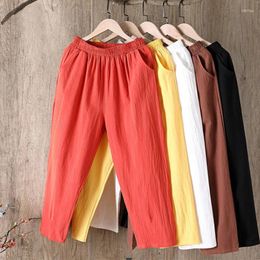 Women's Pants Summer Linen Loose Casual Streetwear Women Trousers Baggy Sweatpants Y2k Plus Size 4XL Harem Woman