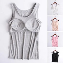 Camisoles & Tanks Fade-resistant Vest Breathable Slim Fit Tank Tops For Women O-neck Padded Racerback Sports Camisole Running Yoga Gym