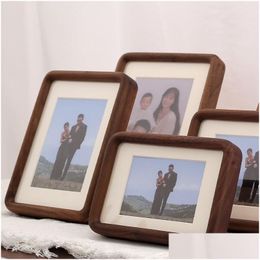 Picture Frames Black Walnut Mortise And Tenon Rounded Corner Desktop 67810 Inche Childrens Lovers Family Po 230411 Drop Delivery Baby Otuoc